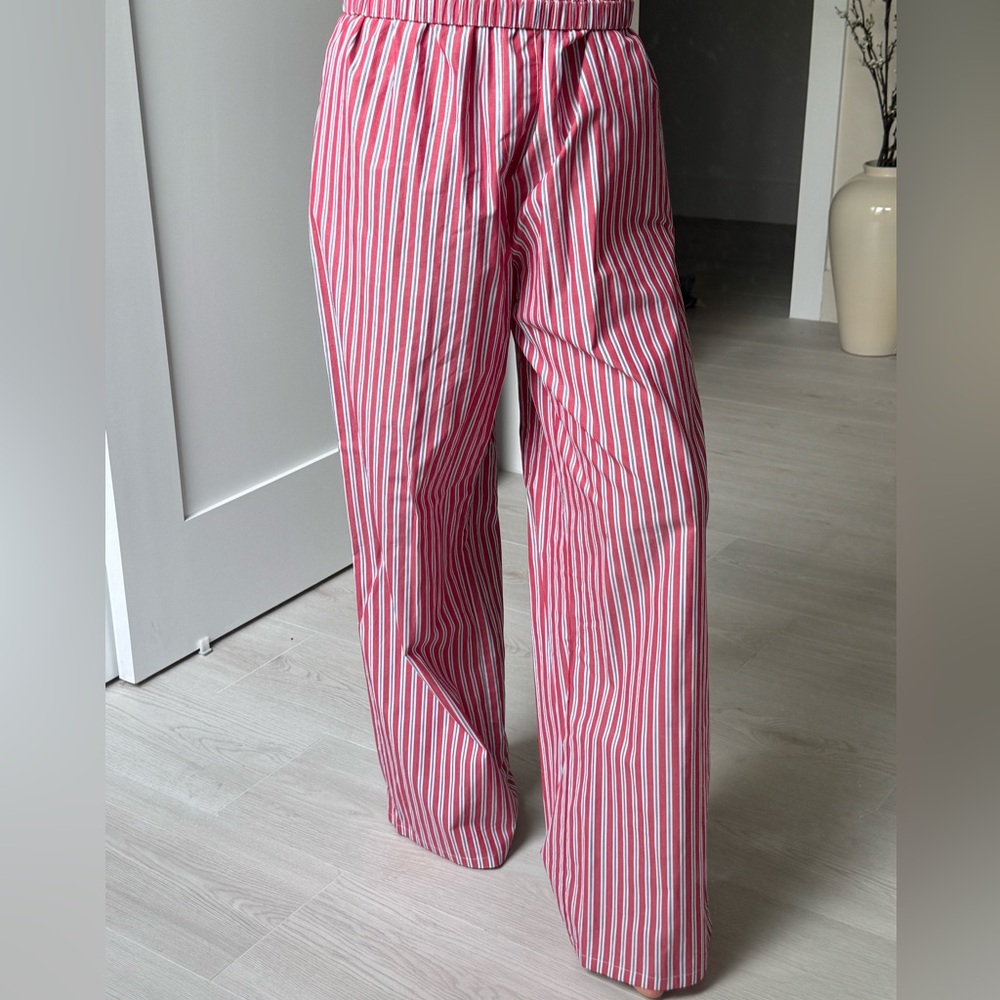 REVOLVE Pink and White Striped Pants